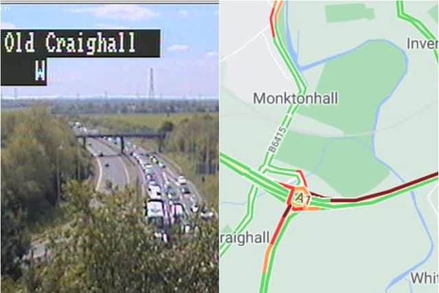 A1: Long queues in the outskirts of Edinburgh as emergency services attend crash on major motorway