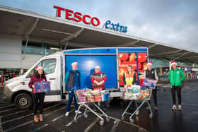 HIbs and Hearts charity foundation team up with Tesco for food bank donation
