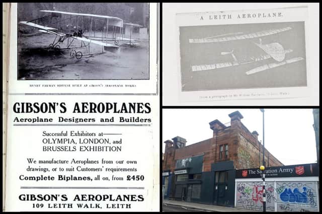 Gibson's manufactured aeroplanes at 109 Leith Walk for a short spell from 1909 until the outbreak of the First World War.