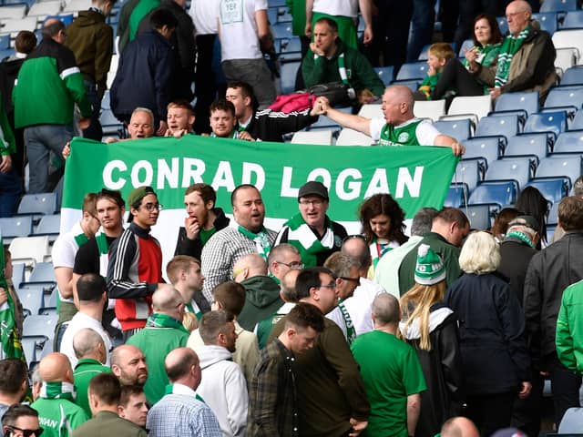 Conrad Logan is loved at Easter Road for his role in the club's Scottish Cup success. Picture: SNS