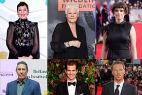 (top row, left to right) Olivia Colman nominated for the best actress Oscar for The Lost Daughter, Dame Judi Dench nominated for the best supporting actress Oscar for Belfast and Jessie Buckley nominated for the best supporting actress Oscar for The Lost Daughter, and (bottom row, left to right) Ciaran Hinds nominated for the best supporting actor Oscar for Belfast, Andrew Garfield nominated for the best actor Oscar for Tick, Tick???Boom, and Benedict Cumberbatch nominated for the best actor Oscar for The Power Of The Dog.