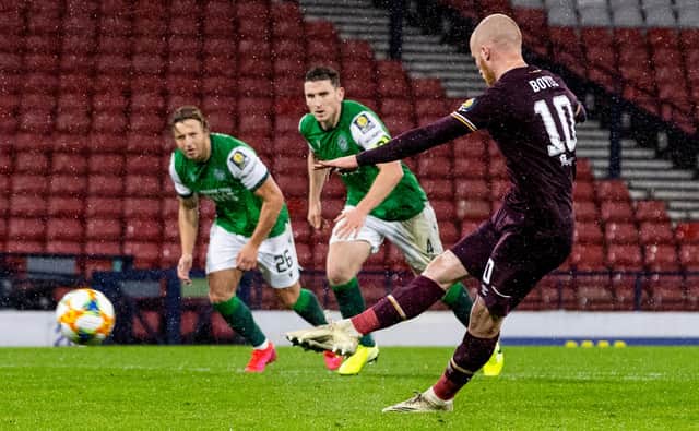 Liam Boyce steps up to score the winner from the penalty spot