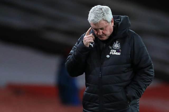Steve Bruce is under pressure at Newcastle United, with a number of supporters calling for the 60-year-old to leave. (Photo by ADAM DAVY/POOL/AFP via Getty Images)
