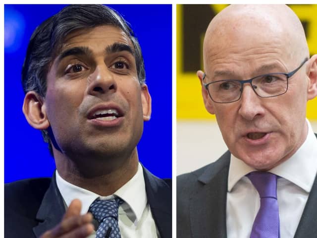 Rishi Sunak's, left, Tories lost out in English council elections while John Swinney, right, takes over the SNP leadership with polls showing the party likely to lose seats at the general election