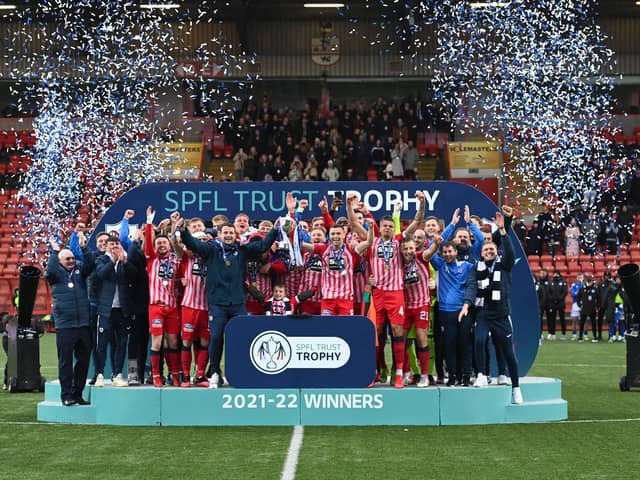 The SPFL Trust Trophy was won by Raith Rovers last season with a victory over Queen of the South in the final. Picture: SNS