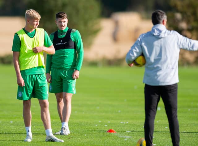 Hibs manager Jack Ross says he enjoys working with players like Josh Doig, and Kevin Nisbet and watching them develop. Photo by Mark Scates / SNS Group