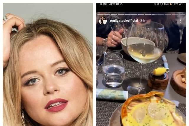 Emily Atack enjoyed her visit to The Kitchin in Leith.
