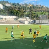Hibs in action against Benfica in Silves. Picture: Hibernian FC