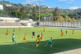 Hibs in action against Benfica in Silves. Picture: Hibernian FC