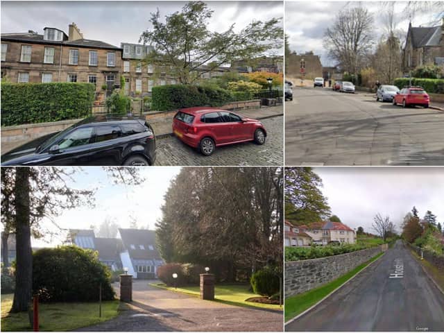 There are 136 streets in Scotland where the average home is valued at more than £1million, analysis has found.