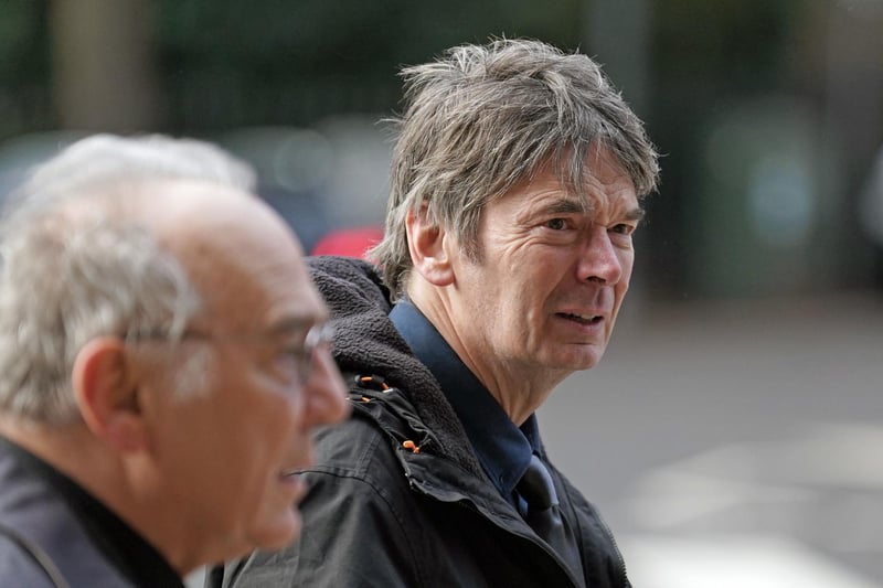 Edinburgh-based author Ian Rankin (right) attending the memorial service of Alistair Darling at Edinburgh's St Mary's Episcopal Cathedral.