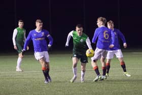Ethan Laidlaw grabbed a brace as Hibs U18s saw off Rangers at HTC. Picture: Maurice Dougan