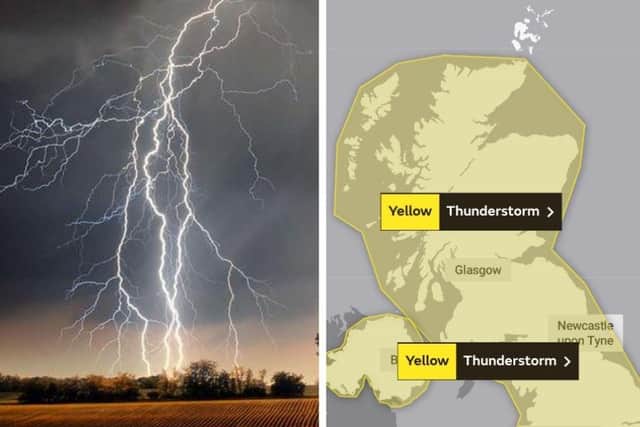 The Met Office has issued a yellow warning for thunderstorms and potentially some flooding across the Lothians on Thursday.