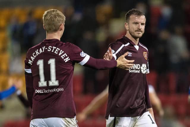 It could be a choice between Andy Halliday and Gary Mackay-Steven for Hearts Hearts boss Robbie Neilson. Picture: Ross MacDonald / SNS