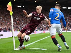 Alex Cochrane in action for Hearts during the Scottish Cup final against Rangers. Picture: SNS