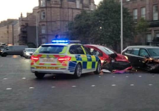 Duke Street: Car pursued by police before crashing into stationary car and bike in Edinburgh