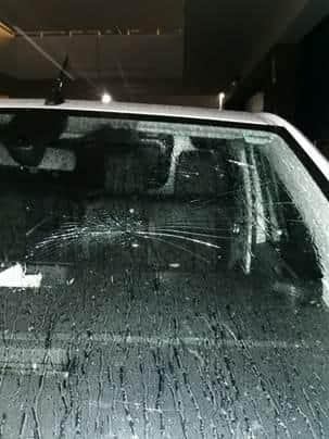 Vehicle damage caused by an "ice bomb". Picture: BEAR Scotland