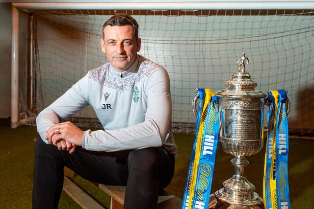 Hibs manager Jack Ross hopes to finally get his hands on the Scottish Cup later this month but first his team must win their semi-final against Dundee United. Photo by Mark Scates / SNS Group