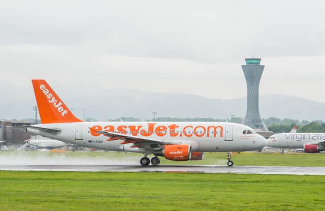 An aircraft at Edinburgh Airport flown by EasyJet, the budget airline founded in the mid 1990s by high-profile entrepreneur Sir Stelios Haji-Ioannou. Picture: Ian Georgeson