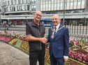 David Dorward was joined by Lord Provost Robert Aldridge at the Floral Clock in Edinburgh's West Princes Street Gardens this week.