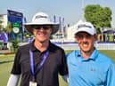 Grant Forrest, right, and caddie John McClure are hoping for a strong finish to the season in this week's DP World Tour Championship in Dubai. Picture: Bounce Sport