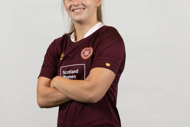 Monica Forsyth made he first start in 12 months in December after a long-term injury. Credit: Hearts Women