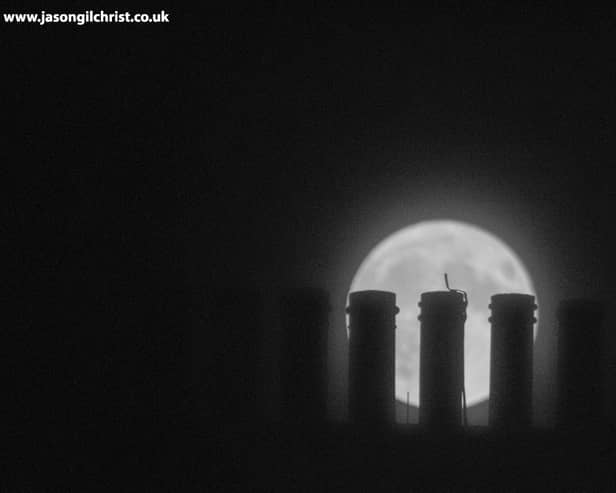 Jason Gilchrist captured this stunning image of the full moon over Edinburgh on Halloween. Photograph: Jason Gilchrist