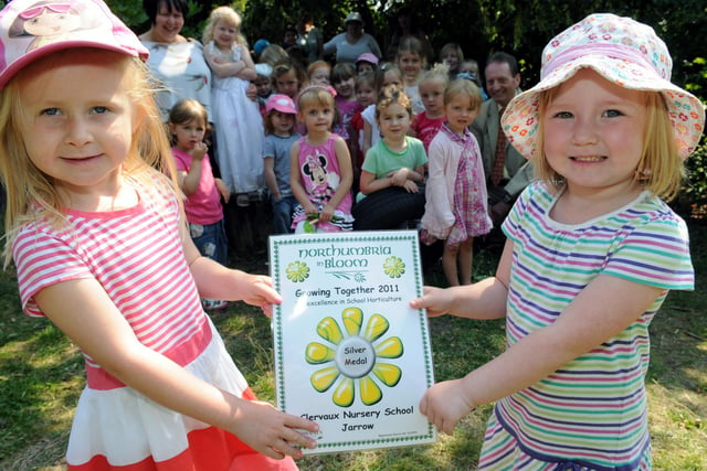 Clervaux Nursery pupils were pictured with their Northumbria in Bloom award in 2011.
