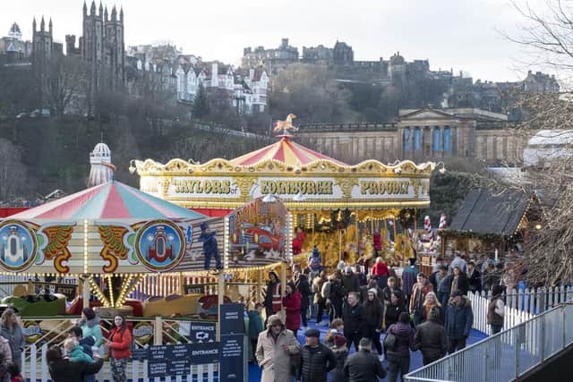 The Christmas market and funfair are favourite features of Edinburgh's Christmas.  Picture: Ian Rutherford.