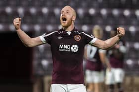 Liam Boyce has 16 goals for Hearts this season, with five matches still to play