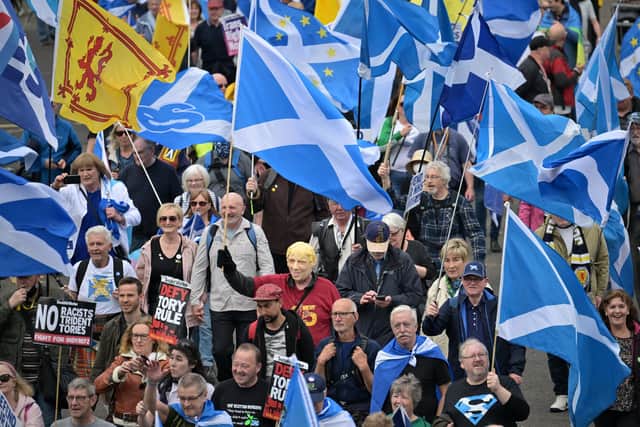 All Under One Banner ave organised an independence march and rally in Glasgow which co-incides with the coronation. Picture: Jeff J Mitchell/Getty Images)