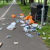 Author Ian Rankin took shocking pictures of litter in The Meadows in Edinburgh.