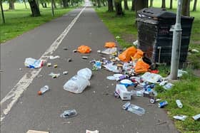 Author Ian Rankin took shocking pictures of litter in The Meadows in Edinburgh.