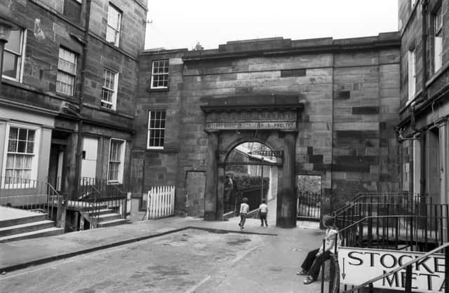 This is the Stockbridge Market archway which was originally built in 1825 - it was marked for restoration in July 1979