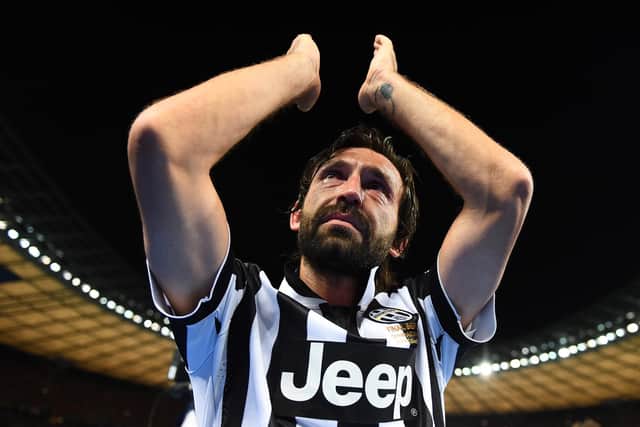BERLIN, GERMANY - JUNE 06: Andrea Pirlo of Juventus applauds the fans after the UEFA Champions League Final between Juventus and FC Barcelona at Olympiastadion on June 6, 2015 in Berlin, Germany.  (Photo by Laurence Griffiths/Getty Images)