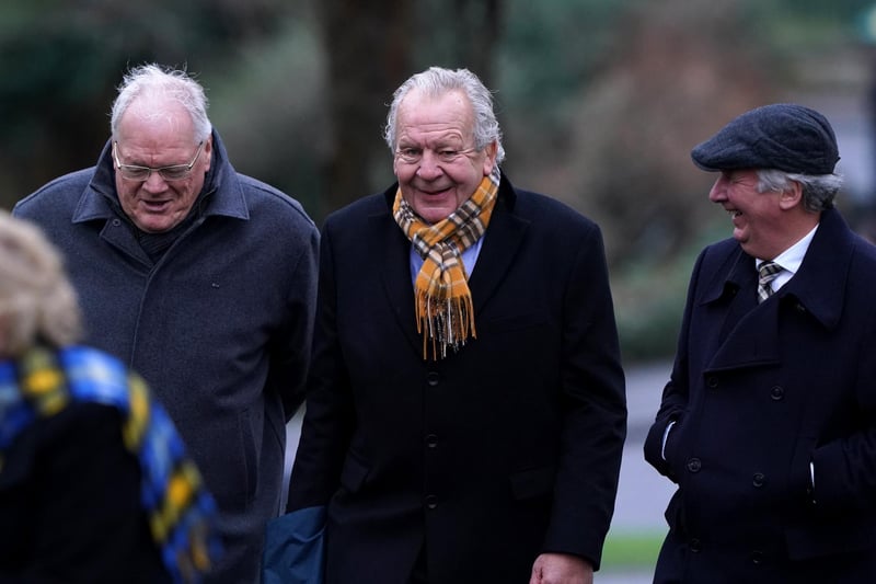 Former rugby union player Bill Beaumont (centre) at Melrose Parish Church.