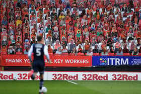 Cardboard cut-out fans take in Charlton Athletic's home match with Millwall earlier this month. Hibs are hoping to install their own virtual fans in the East Stand