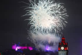 Edinburgh's Hogmanay December 31st 2023 going into 2024 Fireworks at Edinburgh Castle