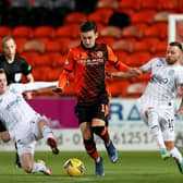 Dylan Levitt in action against Hibs for Dundee United at Tannadice. Picture: SNS