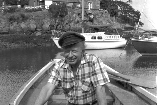 Val Badura, who ran the ferry between Cramond and Dalmeny estate, in August 1983.