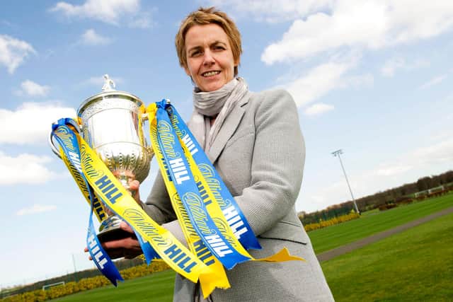 Hibernian Chief Executive Leeann Dempster was at the helm as the club finally ended the 114 year wait for a Scottish Cup triumph. Photo by Craig Foy/SNS Group.