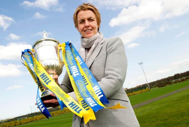 Hibernian Chief Executive Leeann Dempster was at the helm as the club finally ended the 114 year wait for a Scottish Cup triumph. Photo by Craig Foy/SNS Group.