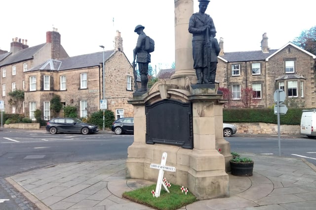Alnwick war memorial ahead of Remembrance Sunday.
