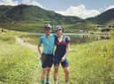 Rab Wardell and Katie Archibald cycling together. Taken from Rob Wardell Instagram