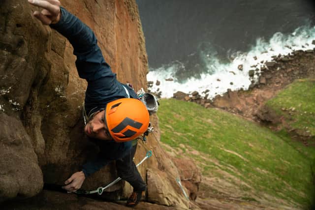 Alex Moore on the ascent of the Long Hope
Pic: Ryan Balharry
