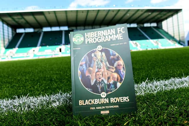 The match programme from Paul Hanlon's testimonial game against Blackburn Rovers in July 2018