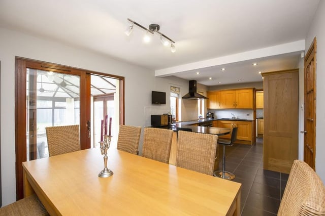 This dining area off the kitchen is the perfect space for family meals or having people round for celebrations.