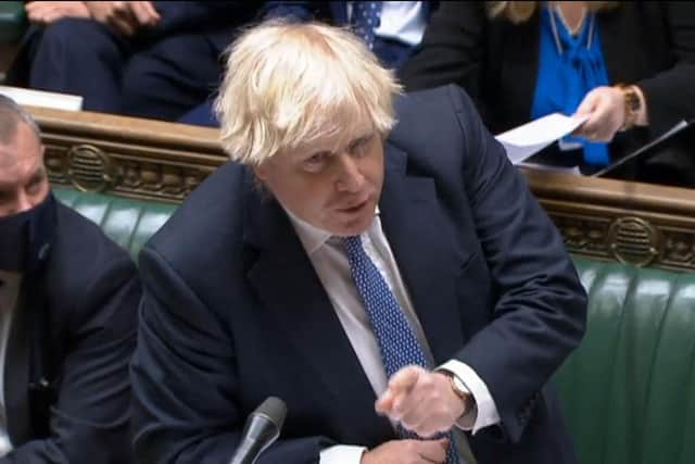 Boris Johnson speaking during Prime Minister's Questions in the House of Commons. Picture: AFP via Getty Images