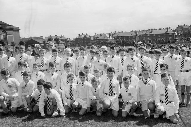 Competitors at the Royal High School sports day in June 1963.