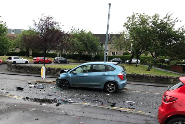 A second car that was damaged in a crash in Corstorphine High Street in July last year picture: supplied